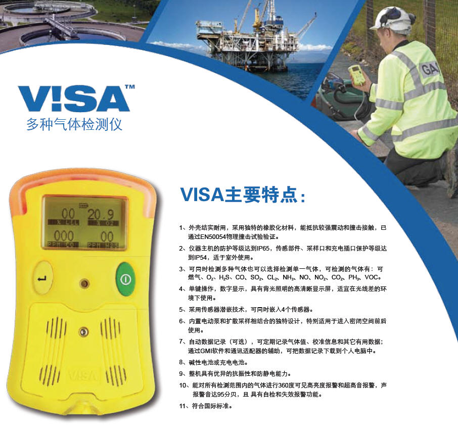 多种气体检测仪visa